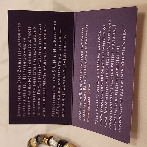 Erica Zap Mesh Bracelet & Earrings in rhodium/gold/black Finish - Never Worn - Picture 9 of 10